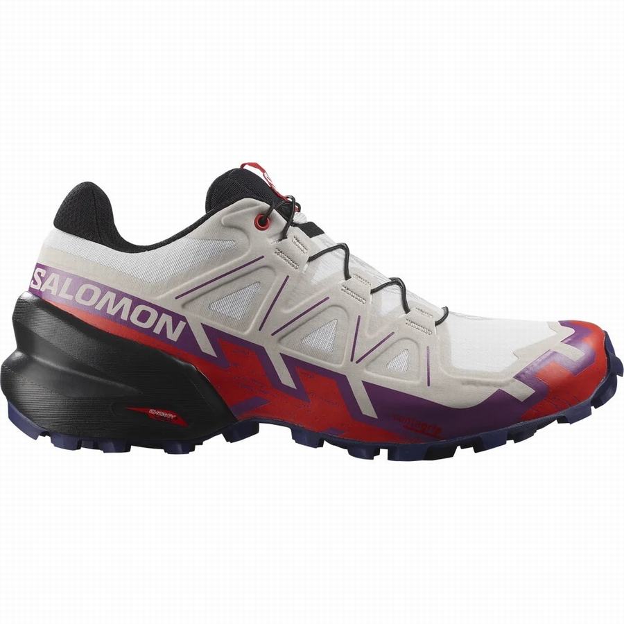 Salomon Speedcross 6 Kadın Patika Koşu Ayakkabısı Beyaz/Kırmızı [NFY4512RD]